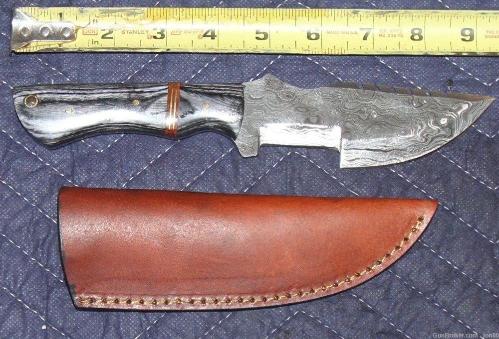  HANDMADE CUSTOM TRACKER 9.5 INCH KNIFE DAMASCUS STEEL 4446-img-0