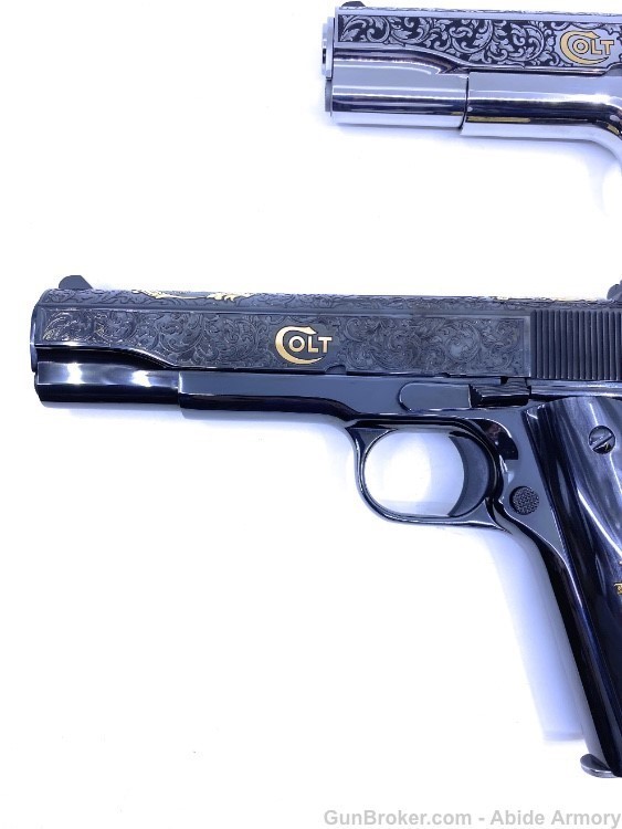 Matching Pair of El Samuel Colt Stainless Blued 1911 Low Serial #14 Penny-img-6