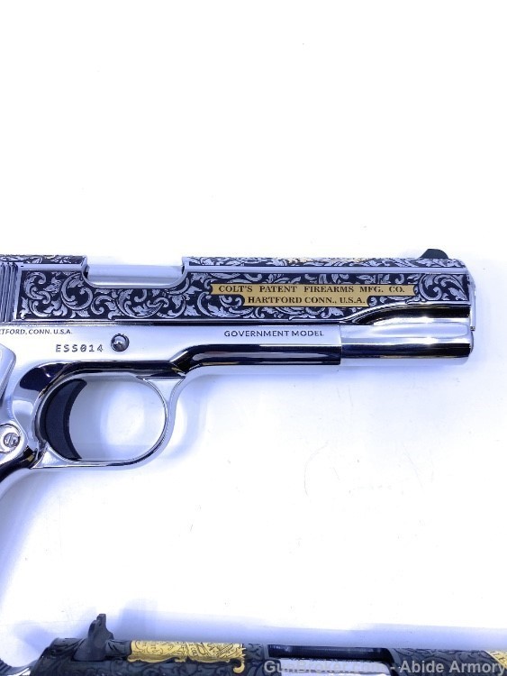Matching Pair of El Samuel Colt Stainless Blued 1911 Low Serial #14 Penny-img-8