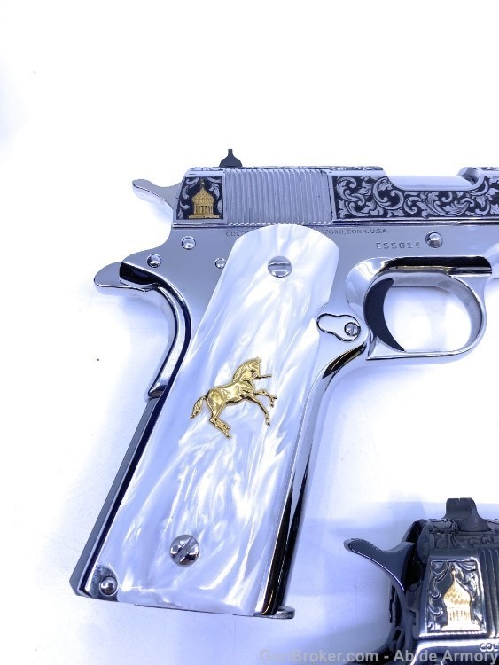 Matching Pair of El Samuel Colt Stainless Blued 1911 Low Serial #14 Penny-img-7