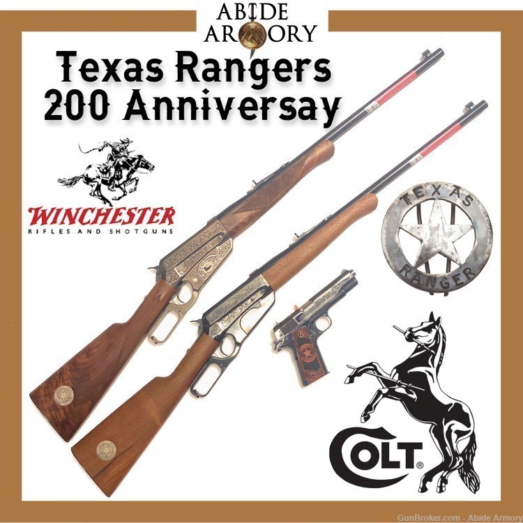 Texas Rangers 200th Anniversary Set Winchester Colt Matching Set #18 RARE!-img-0