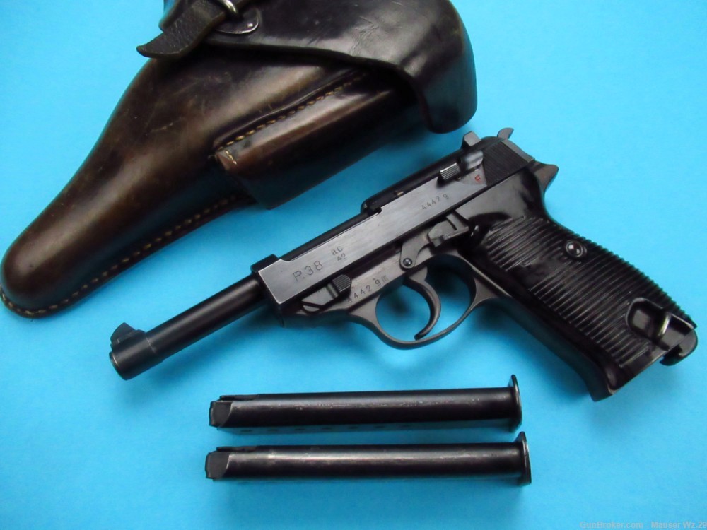 Excellent 1942 WWII Used German Walther P38 pistol AC42 German 9mm Luger-img-0