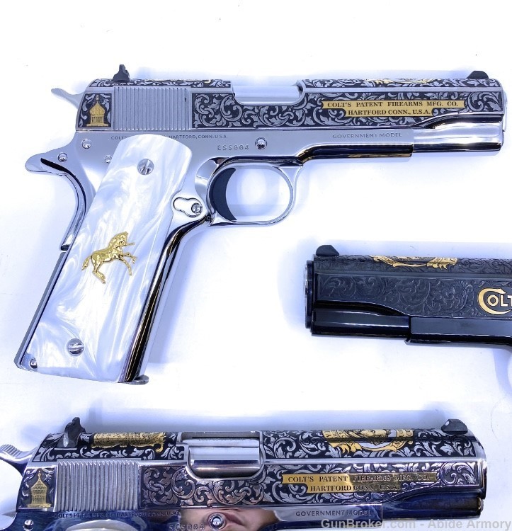 Samuel Colt 1911 Stainless Blued 45 38 Serial #4 Set Colt-38-Collector Rare-img-5