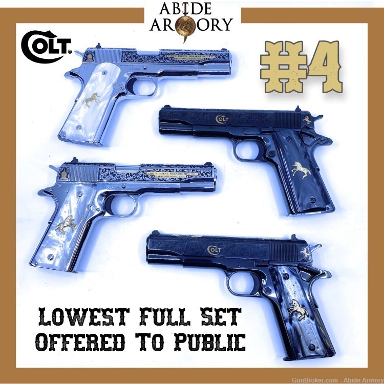 Samuel Colt 1911 Stainless Blued 45 38 Serial #4 Set Colt-38-Collector Rare-img-0