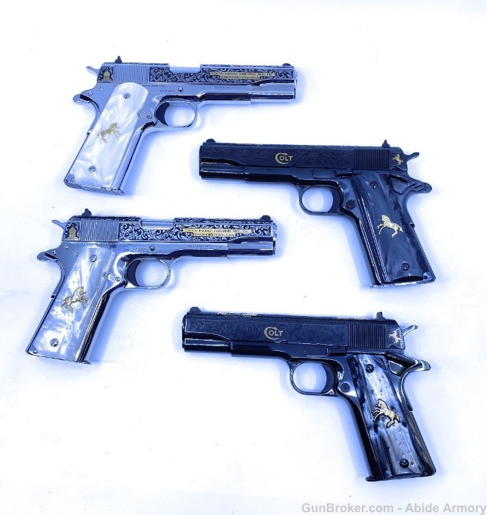 Samuel Colt 1911 Stainless Blued 45 38 Serial #4 Set Colt-38-Collector Rare-img-1