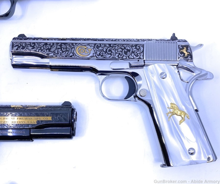 Samuel Colt 1911 Stainless Blued 45 38 Serial #4 Set Colt-38-Collector Rare-img-8