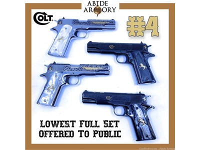 Samuel Colt 1911 Stainless Blued 45 38 Serial #4 Set Colt-38-Collector Rare
