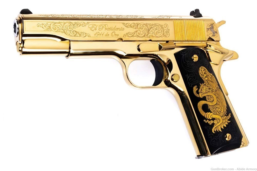 COLT 1911 PRESIDENTE DE ORO 38 Super Engraved #100 Colt Gold Presidente-img-1
