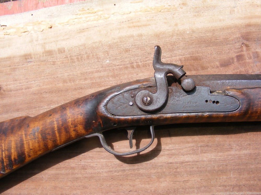 Antique Percussion Half Stock Rifle Tryon London Black Powder Muzzleloader-img-3