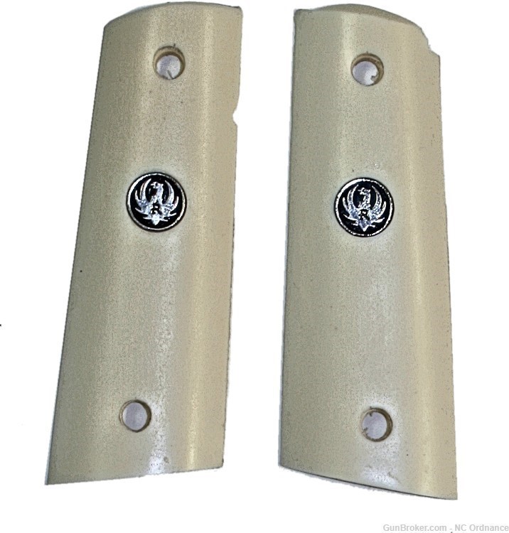 Ruger SR1911 Auto Ivory-Like Grips With Medallions-img-0