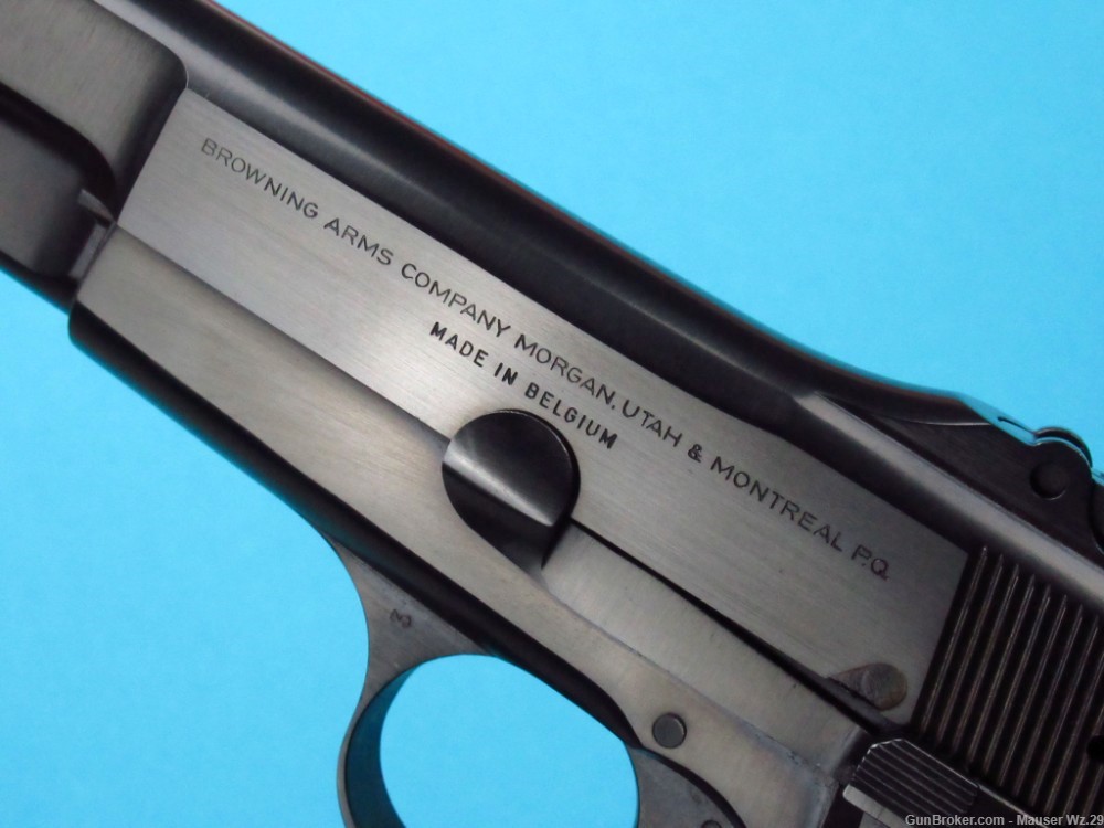 Rare 1973 Tangent slotted Browning Hi Power Belgian pistol 9mm Luger BHP-img-1