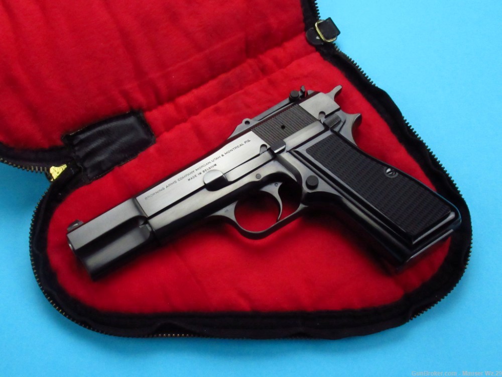 Rare 1973 Tangent slotted Browning Hi Power Belgian pistol 9mm Luger BHP-img-0