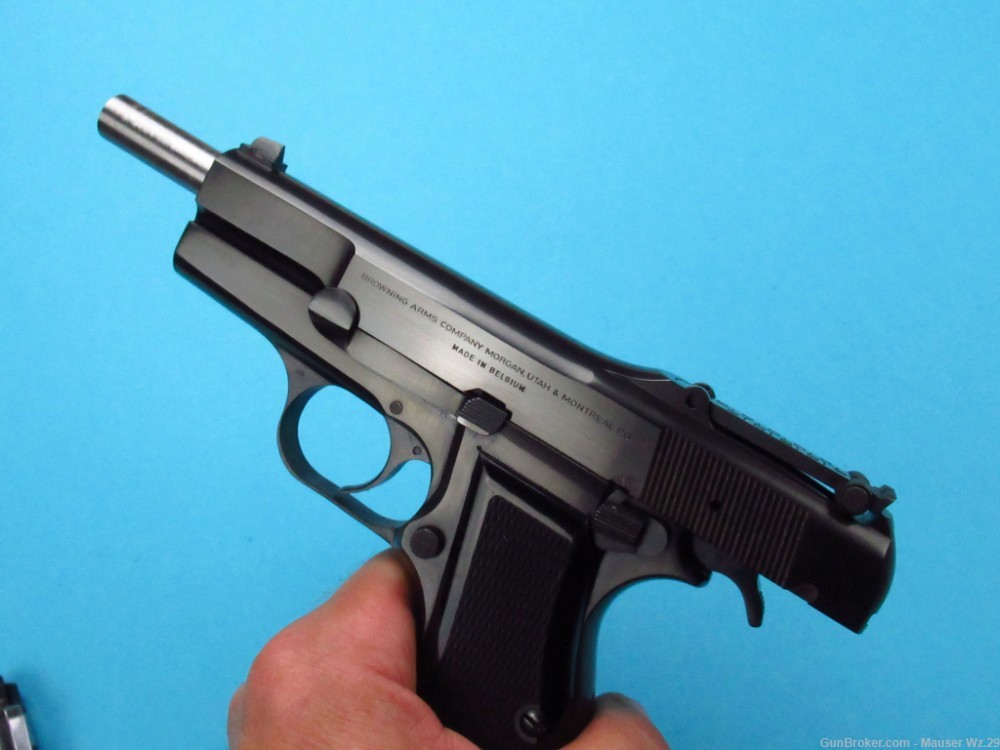 Rare 1973 Tangent slotted Browning Hi Power Belgian pistol 9mm Luger BHP-img-102