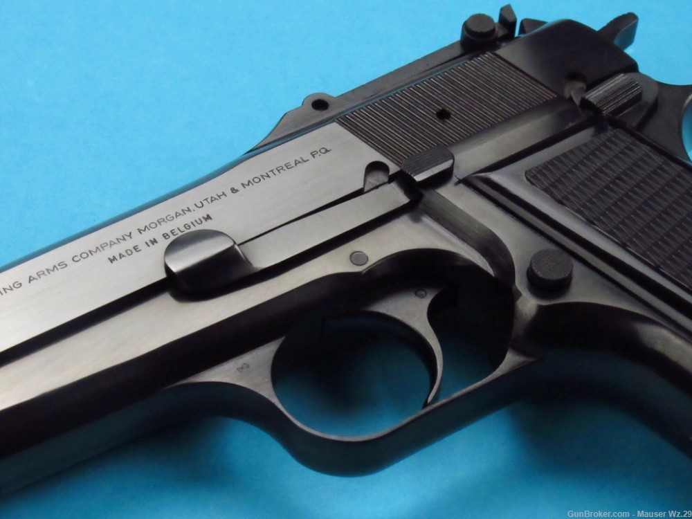 Rare 1973 Tangent slotted Browning Hi Power Belgian pistol 9mm Luger BHP-img-13