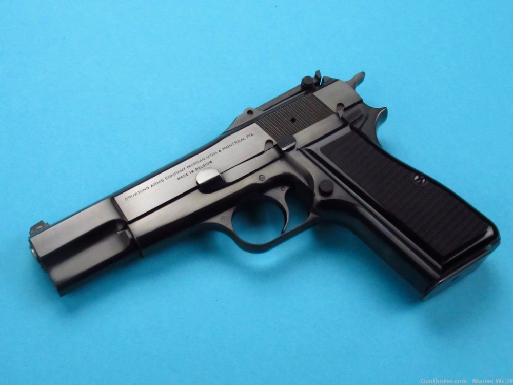 Rare 1973 Tangent slotted Browning Hi Power Belgian pistol 9mm Luger BHP-img-7