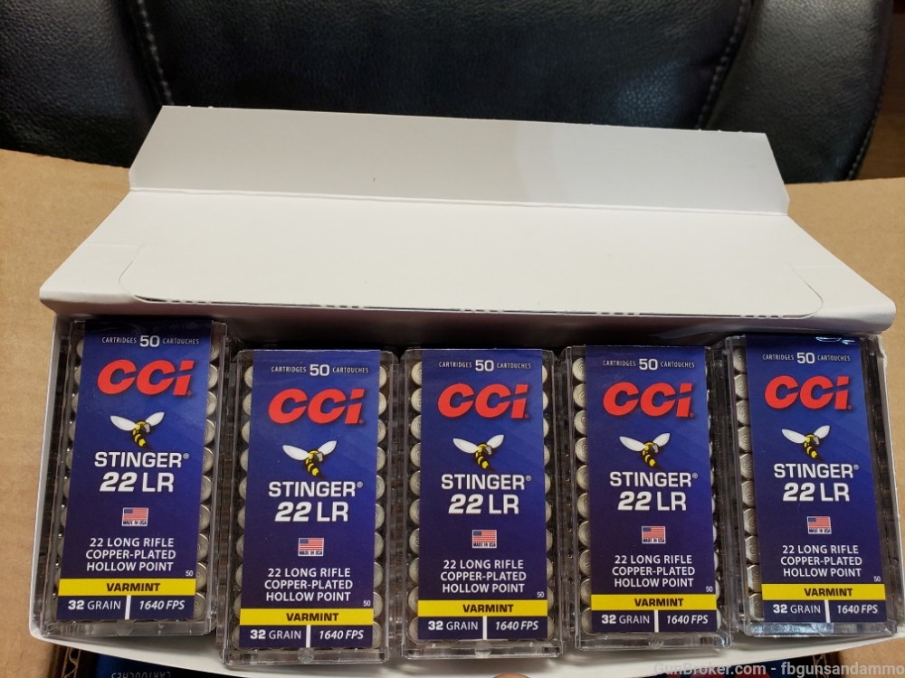IN STOCK! 5000 ROUNDS NEW CCI STINGER .22 LR 32 HP COPPER 22 50 CCI50 MAG-img-6
