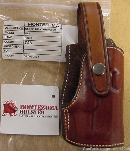 Montezuma Field Holster Glock Sub Compact 26   Tan -img-0
