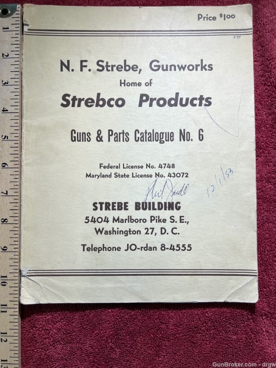 N.F.Strebe Gunworks Strebco Products Gun & Parts Cat. No.6 Wahington 27, DC-img-0