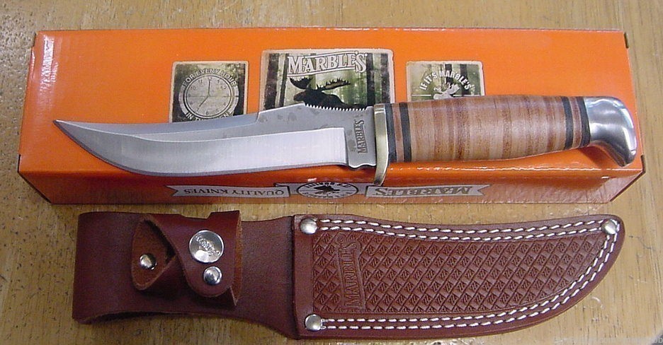 Marbles Skinner Leather Handle Knife MR397-img-0