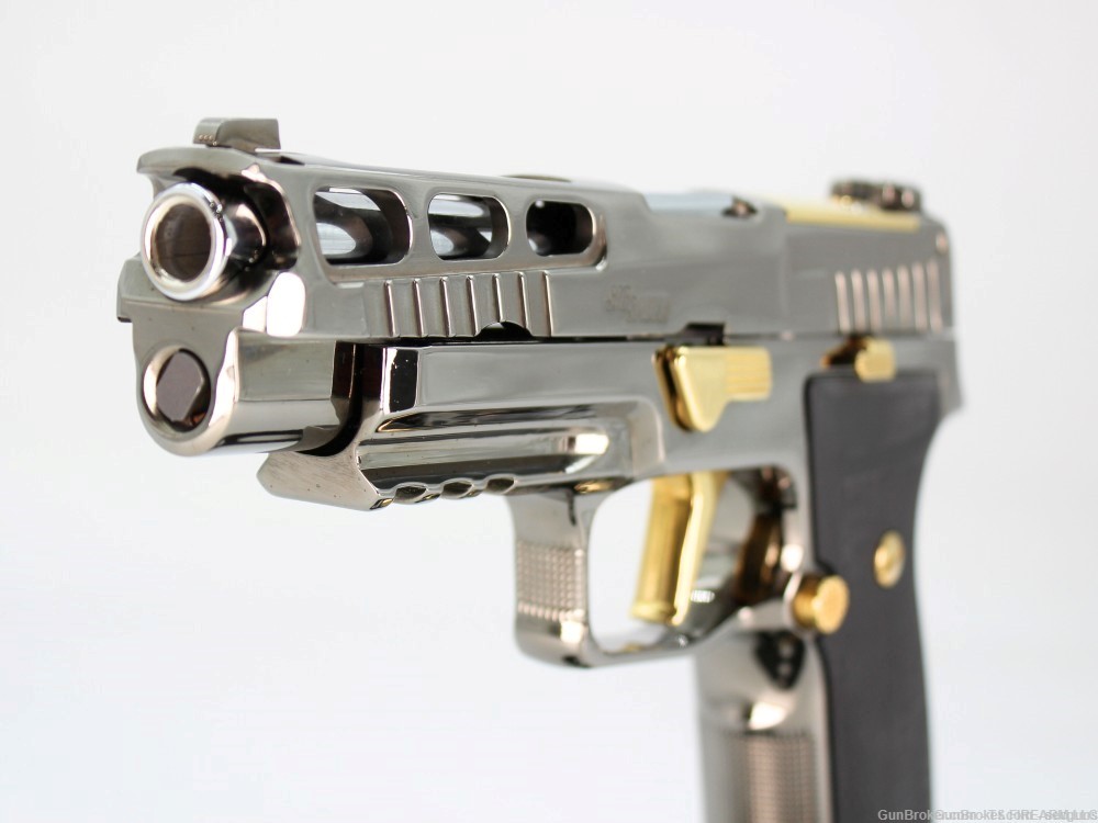 Black Chrome & 24 Karat Gold Sig Sauer P320 AXG Pro 17Rd 9mm Pistol-img-3