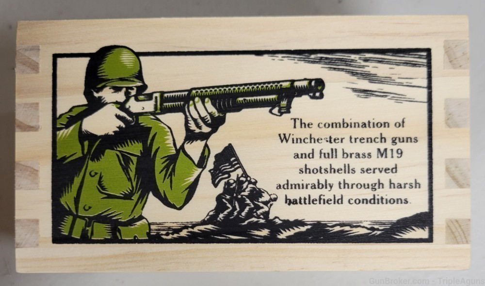 WWII Victory Series 12 gauge Solid Brass M 19 00 Buck collector shotshells-img-3