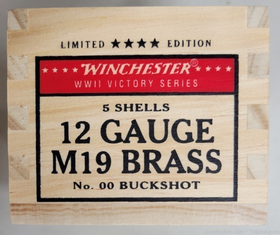 WWII Victory Series 12 gauge Solid Brass M 19 00 Buck collector shotshells-img-1