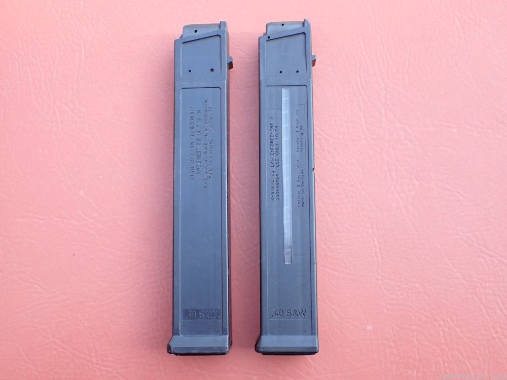 (2 TOTAL) HECKLER & KOCH UMP 40S&W FACTORY 30RD MAGAZINE L.E. MARKED GOVERN-img-0