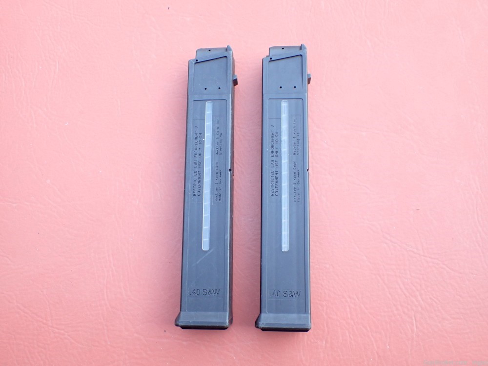 (2 TOTAL) HK UMP FACTORY .40S&W 30 ROUND L.E. MARKED RESTRICTED MAGAZINE-img-0