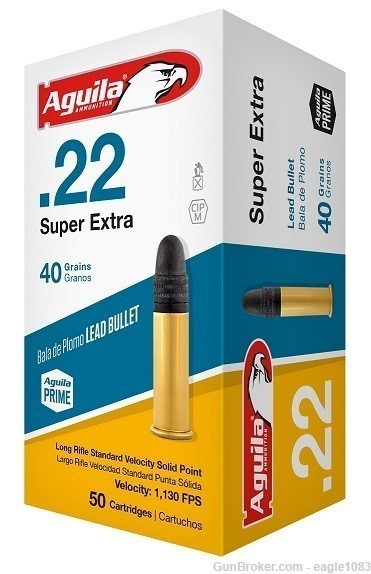 Aguila Super Extra - .22LR 40gr - Solid Point - 500rds-img-2