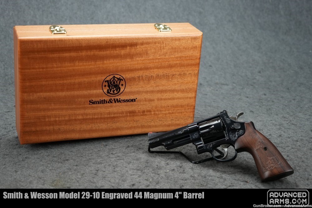 Preowned NEVER FIREDSmith & Wesson Model 29-10 Engraved 44 Magnum 4" Barrel-img-3