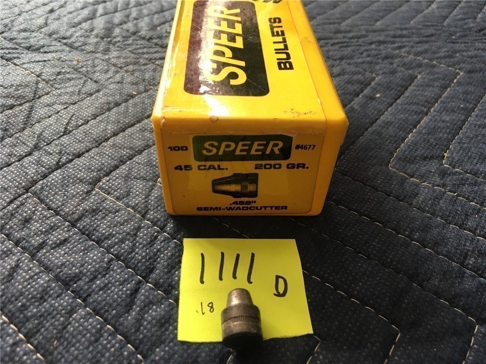 1111d) Box Of 18 Speer 45 Cal 200 Grain Semi Wadcutter Bullets 4677-img-0