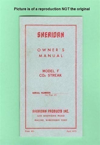Sheridan Model F CO2 Streak Fac Owners Manual R-img-0