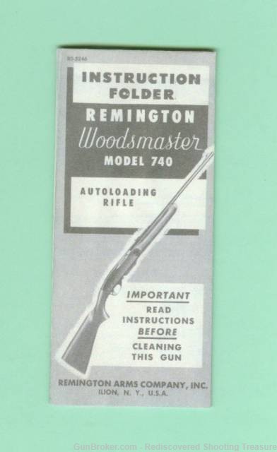 Remington 740 Factory Instructions Reproduction-img-0