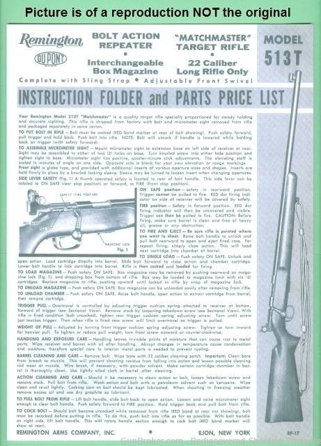 Remington 513T 1960’s Factory Instruction Manual R-img-0
