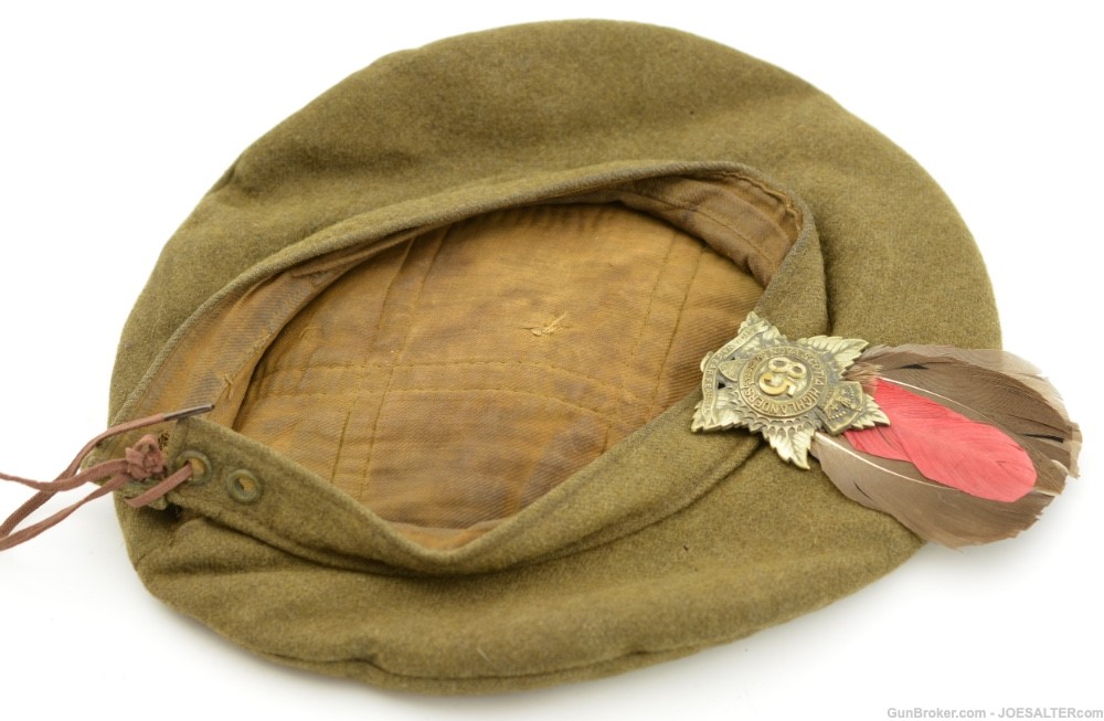 WWI Nova Scotia Highlanders Tam O'Shanter w/85 Cap Badge/Hackle-img-4