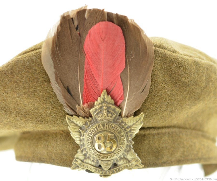 WWI Nova Scotia Highlanders Tam O'Shanter w/85 Cap Badge/Hackle-img-1