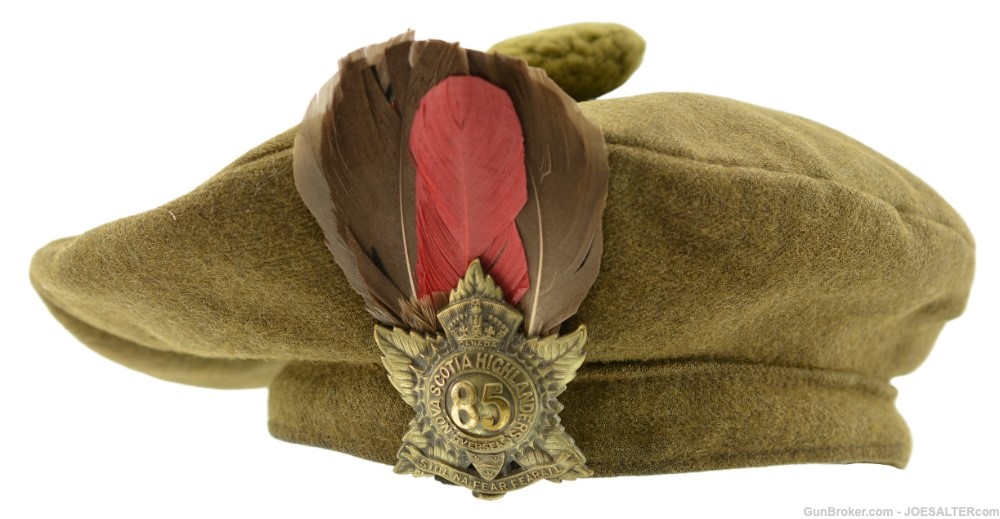WWI Nova Scotia Highlanders Tam O'Shanter w/85 Cap Badge/Hackle-img-0