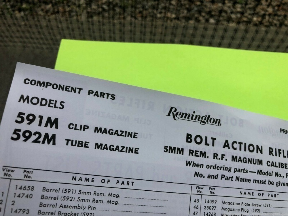 Early REMINGTON ARMS MODELS 591M & 592M BOLT ACTION RIFLE MANUAL (612)-img-3