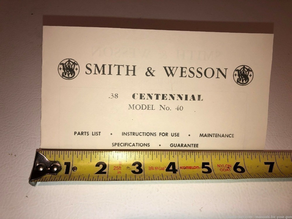 SMITH AND WESSON   MODEL NO. 40 - .38 CALIBER MANUAL (602)-img-0