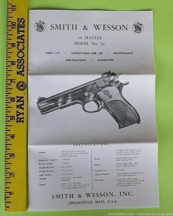 SMITH & WESSON .38 MASTER MODEL 32 PISTOL MANUAL (600)-img-2