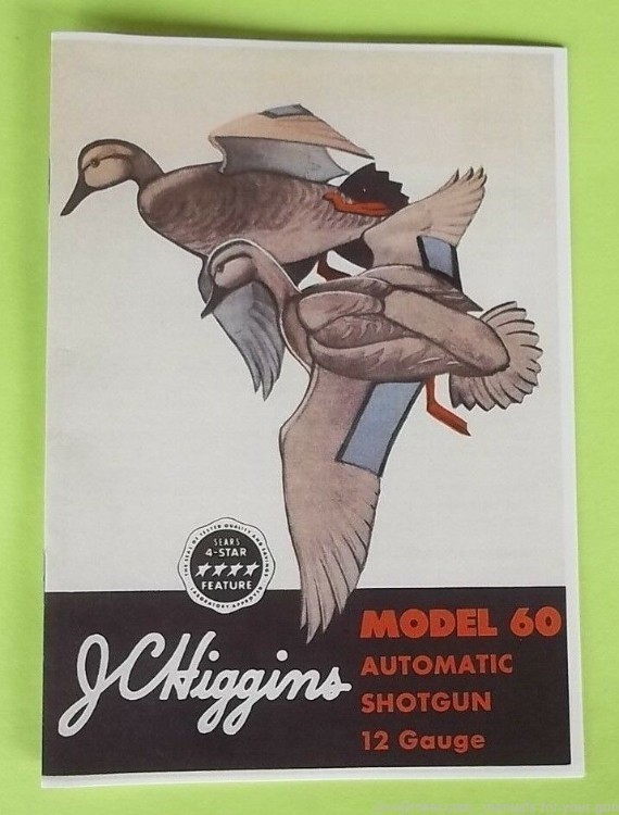 J.C. HIGGINS MODEL 60 AUTOMATIC SHOTGUN  12 GAUGE MANUAL (583)-img-0
