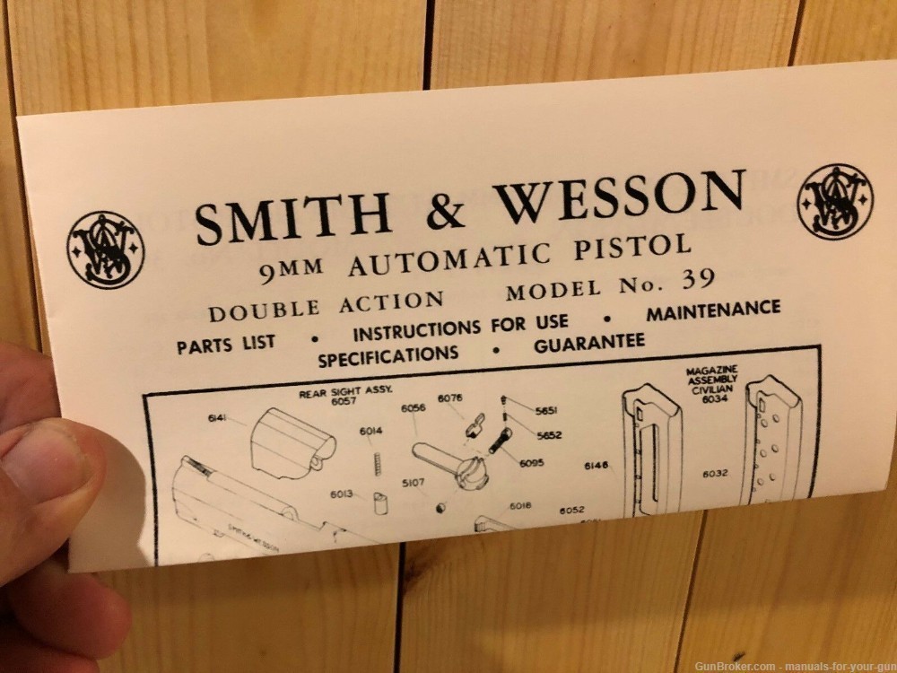 SMITH AND WESSON 9MM DOUBLE ACTION SEMI-AUTO MODEL 39 OWNER’S MANUAL (565)-img-0