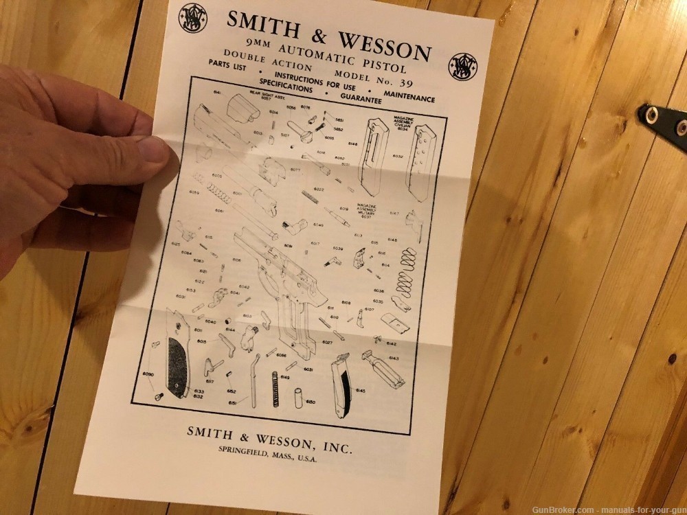 SMITH AND WESSON 9MM DOUBLE ACTION SEMI-AUTO MODEL 39 OWNER’S MANUAL (565)-img-1