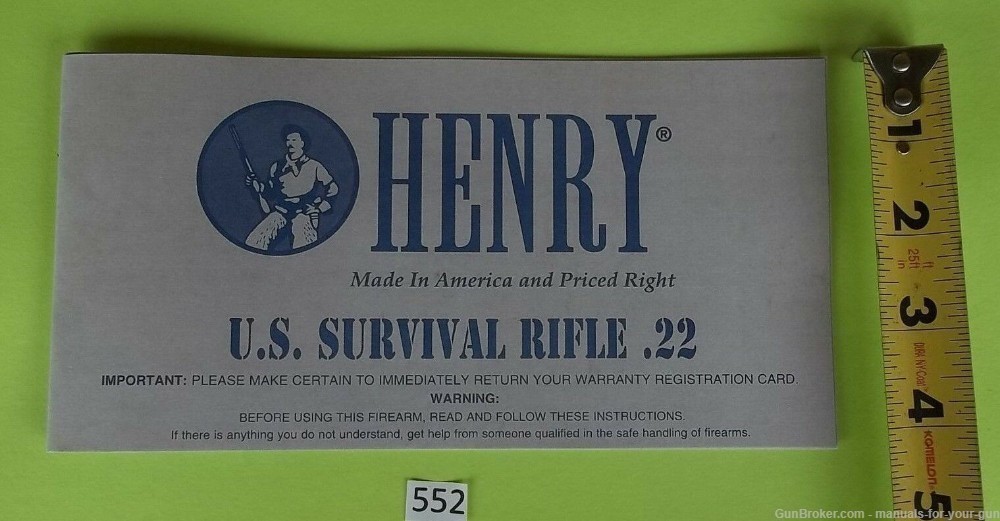 HENRY SURVIVAL RIFLE .22 Owners Manual (552)-img-3
