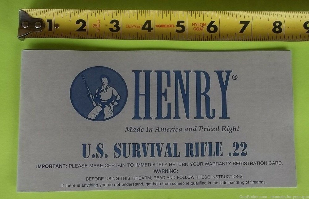 HENRY SURVIVAL RIFLE .22 Owners Manual (552)-img-2