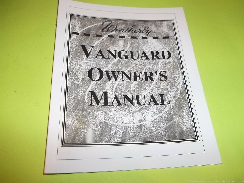 WEATHERBY VANGUARD BOLT ACTION RIFLE INSTRUCTION OWNERS MANUAL (548)-img-0