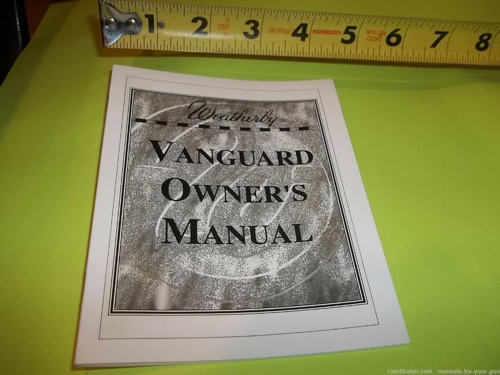 WEATHERBY VANGUARD BOLT ACTION RIFLE INSTRUCTION OWNERS MANUAL (548)-img-1