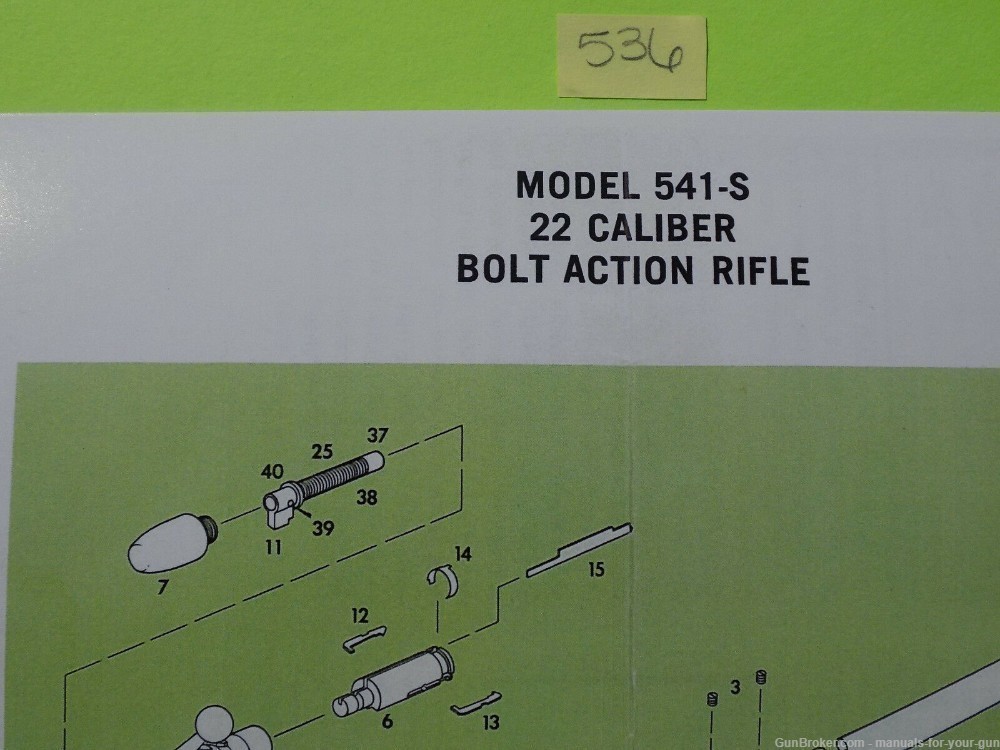 Remington Model 541-S Custom Sporter Rifle .22 Caliber Manual (536)-img-4