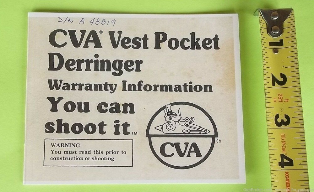 CVA Muzzleloader Vest Pocket Derringer Firearm Instruction Manual (508)-img-2