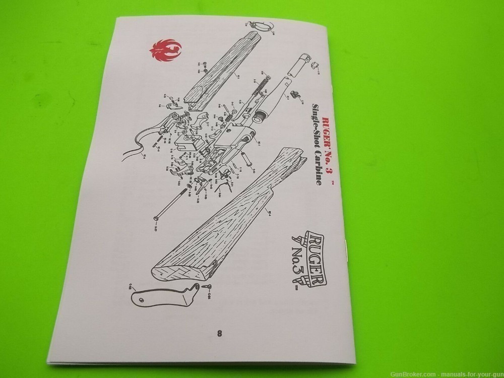 1980 RUGER NO. 3 SINGLE SHOT CARBINE INSTRUCTION OWNERS MANUAL (429)-img-2